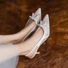 Mesh High-heel Slingback Sandals