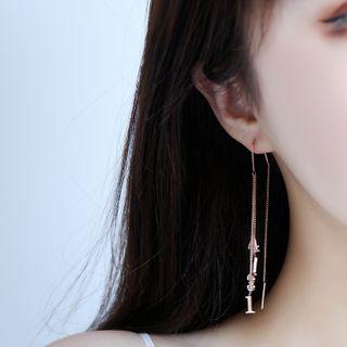 1314 Numerical Alloy Fringed Earring
