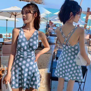 Strappy Dotted Swimdress
