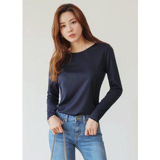 Button-shoulder Plain Top