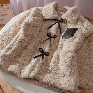 Bow Detail Fluffy Jacket