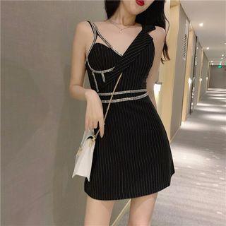 Spaghetti Strap Asymmetric Mini A-line Dress