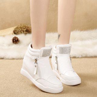 Faux-leather High-heel Sneakers
