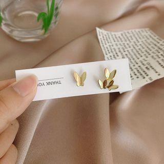 Non-matching Butterfly Stud Earring Gold Butterfly - One Size
