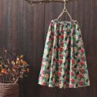 Floral Midi A-line Skirt Multicolor - One Size