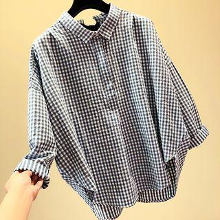 Tie-back Plaid Shirt