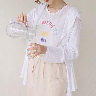 Hooded Loose-fit Cotton Cardigan