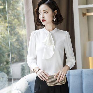 Ruffle-trim Blouse / Mini Pencil Skirt / Dress Pants / Set