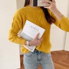 Drop-shoulder Cable-detail Sweater
