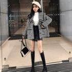 Houndstooth Button Jacket Houndstooth - Black & White - One Size