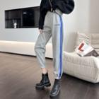 Lettering Striped High-waist Jogger Sweatpants