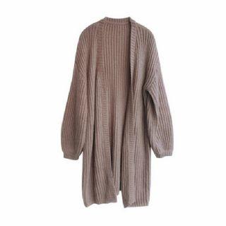 Plain Loose-fit Long Cardigan As Shown In Figure - One Size