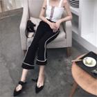 Cropped Striped Detail Boot Cut Pants