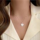Heart Pendant Necklace Jml4573 - White & Gold - One Size