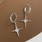 Star Rhinestone Dangle Earring 1 Pair - Silver - One Size