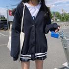 V-neck Striped Button Jacket