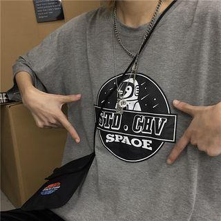 Couple Matching Short-sleeve Spaceman Print T-shirt