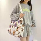 Set: Bear Print Tote Bag + Pouch