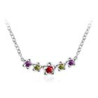 Fashion Elegant Flower Necklace With Cubic Zircon And Necklace Silver - One Size