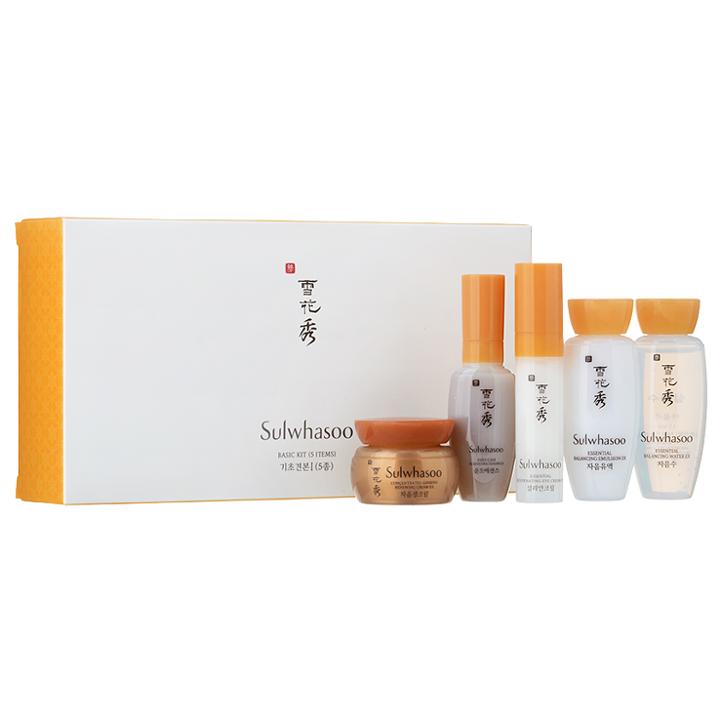Sulwhasoo - Basic Kit: Activating Serum Ex 8ml + Balancing Water Ex 15ml + Balancing Emulsion Ex 15ml + Eye Cream Ex 3.5ml + Renewing Cream Ex 5ml 5 Pcs