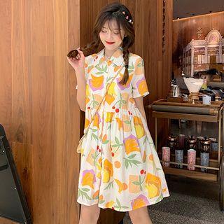 Printed Short-sleeve Shirt / Printed Strap Midi Dress / Printed Short-sleeve Midi Dress