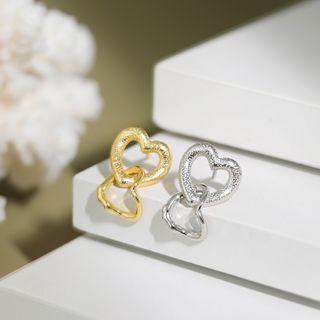 925 Sterling Silver Interlocking Heart Drop Earring
