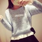 Melange Frill Hem Sweater