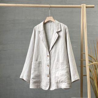 Plain Blazer Off-white - One Size