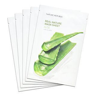 Nature Republic - Real Nature Mask Sheet Aloe Set 5 Pcs 5 Pcs