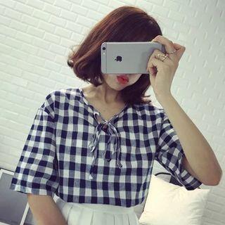 Gingham Short Sleeve Top