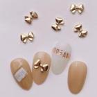Set Of 5 : Bow Metal Nail Art Decoration 01 - 5 Pcs - Gold - One Size