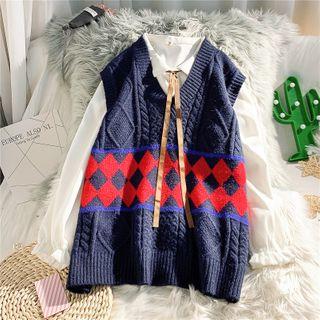 Argyle Cable Knit Vest