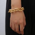 Alloy Chunky Chain Bracelet 1 Pc - 0585 - Gold - One Size