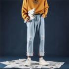 Cropped Straight Cut Jeans (various Designs)