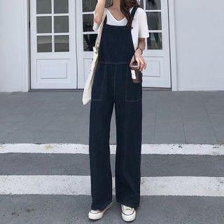 Denim Straight-cut Jumper Pants