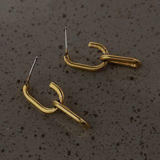 Geometric Alloy Dangle Earring 1 Pair - A555 - Gold - One Size