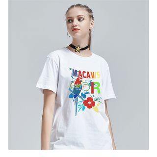 Macaw Print Short-sleeve T-shirt