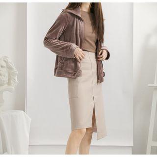 Asymmetrical H-line Skirt Almond - S