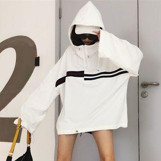 Long Sleeve Zip Front Hooded Top