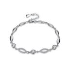 925 Sterling Silver Bracelet With Cubic Zircon Silver - One Size