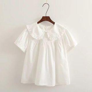 Short-sleeve Peter Pan Collar Blouse