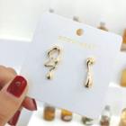 925 Sterling Silver Stud Earring Bl1714 - Gold - One Size