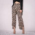 Leopard-print Crop Pants With Belt