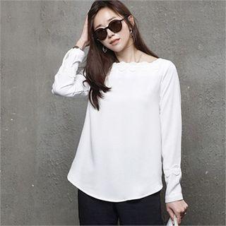 Laced Square-neck Blouse