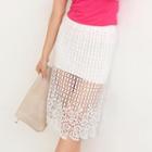 Crochet Overlay Midi Skirt