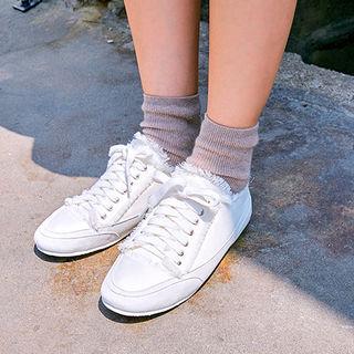 Frey-trim Laced Sneakers
