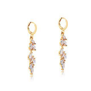 Elegant And Fashion Plated Gold Water Drop Earrings With Cubic Zirconia Golden - One Size