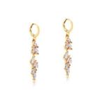 Elegant And Fashion Plated Gold Water Drop Earrings With Cubic Zirconia Golden - One Size