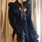 Long-sleeve Ruffle Collared A-line Dress