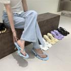 Ruffle High Heel Flip-flops
